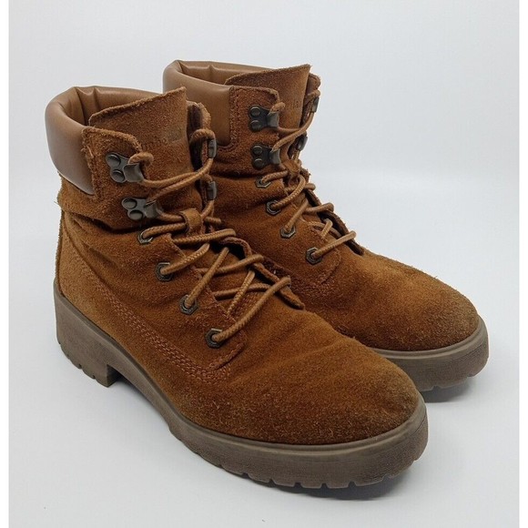Timberland Women's Brown Carnaby Cool Leather Boots Ultralight A1UPW -Size 8 - Picture 1 of 6